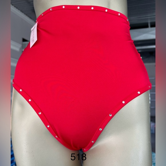 RED- Just to Flirt NWT Exotic Dancewear High Waist Lycra Short - Picture 2 of 4